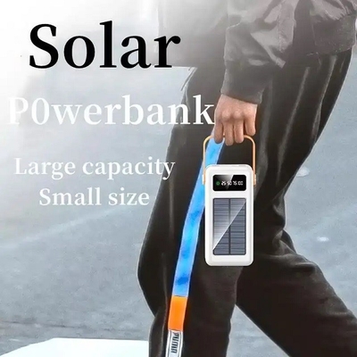 30000mAh 100000mAh شارژر خورشیدی 120000Mah کابل قابل جدا شدن پاوربانک خورشیدی با طناب