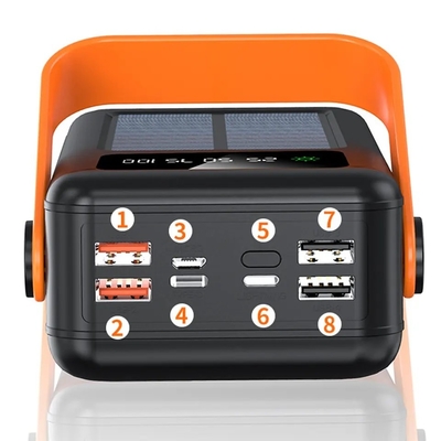 30000mAh 100000mAh شارژر خورشیدی 120000Mah کابل قابل جدا شدن پاوربانک خورشیدی با طناب