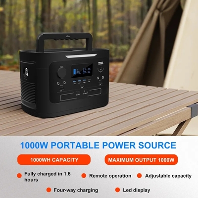 لیتیوم قابل حمل Lifepo4 ایستگاه انرژی خورشیدی 1000W در فضای باز برای کمپینگ اتومبیل