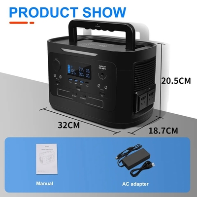 لیتیوم قابل حمل Lifepo4 ایستگاه انرژی خورشیدی 1000W در فضای باز برای کمپینگ اتومبیل