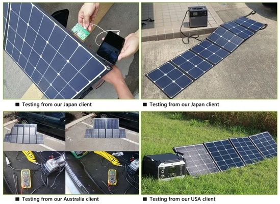 Sunpower قابل حمل با کیفیت عالی 6 Fold ETFE 60W تاشو سایز کیف دستی شارژر برقی پنل خورشیدی با پورت USB عمومی