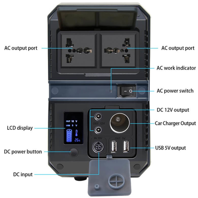 UPS 500W پرتابل نیروگاه ژنراتور نیروگاه سیار کمپینگ با خروجی USB DC AC