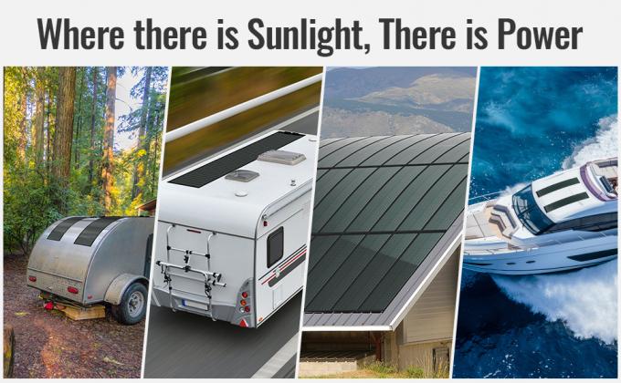 پانل های خورشیدی منعطف نازک تک کریستالی سلول 200 وات 12 ولت 2